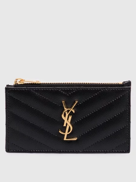 Кожаный кошелек Saint Laurent черный