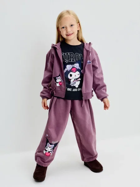 Sinsay Tepláky loose jogger Kuromi fialová