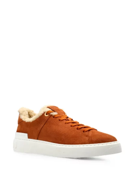 Sneakerși Balmain din piele de oaie maro