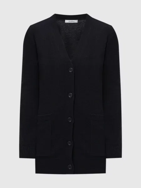 Кардиган VILLAR з вовни і кашеміру з аплікацією з паєтків Max Mara синій