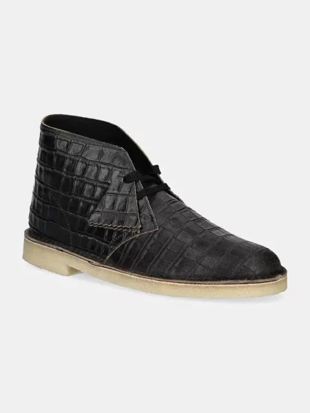 Шкіряні туфлі Clarks Originals Desert Boot чорний