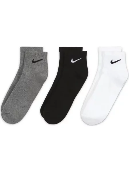 NIKE Sportzoknik EVERYDAY CUSH szürke melír / fekete fehér