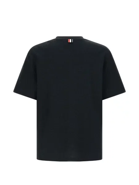 Tricou Thom Browne cu broderie albastru