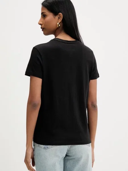 Tommy Jeans T-shirt z bawełną czarna