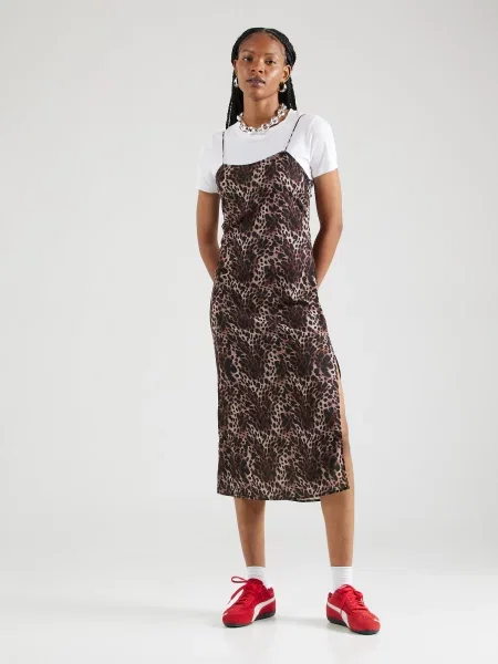 Monki Rochie bej / maro negru