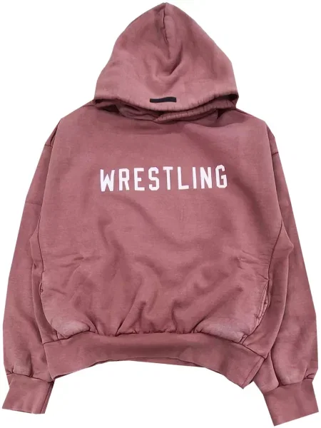 Hanorac cu glugă Fear Of God Essentials din fleece roșu