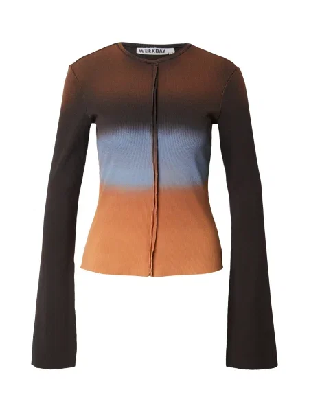 WEEKDAY Tricou deschis / maro albastru