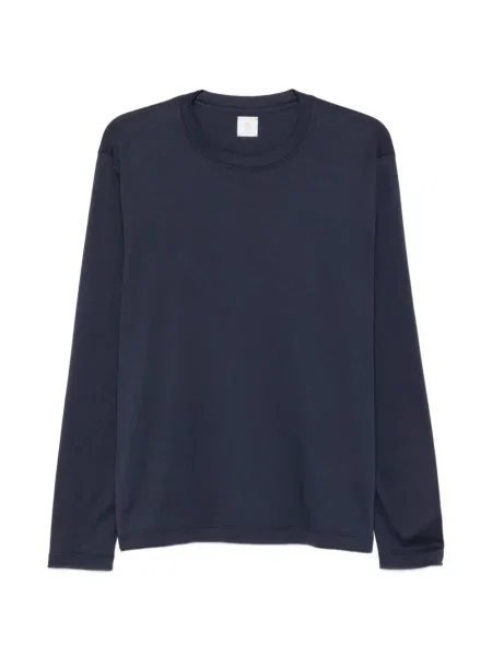 Lung tricou Eleventy cu mâneci lungi cu decolteu rotund albastru