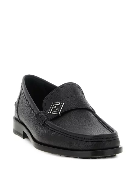 Loafersy Fendi skórzane czarne