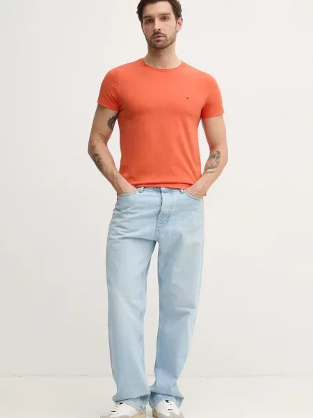 Tommy Hilfiger basic tričko s oranžové