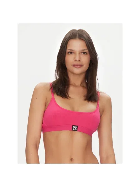 HUGO Melltartó felső Bralette Rib rózsaszín