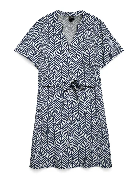 VERO MODA Rochie tip bluză VMJOSIE / albastru marin bej