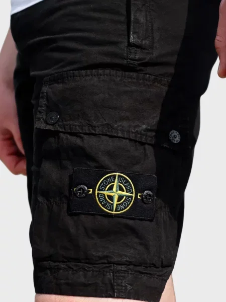 Шорты Stone Island с камнями черные