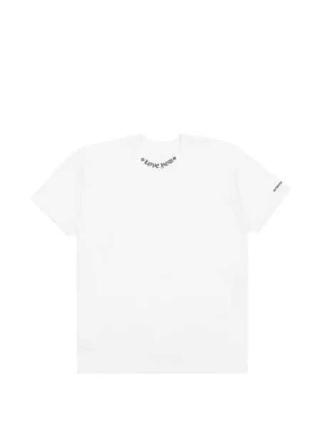 Tricou Chrome Hearts cu motiv cu inimi cu autograf alb