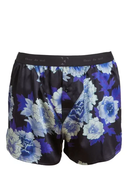 Pantaloni scurți Fleur Du Mal cu model floral cu imagine albastru