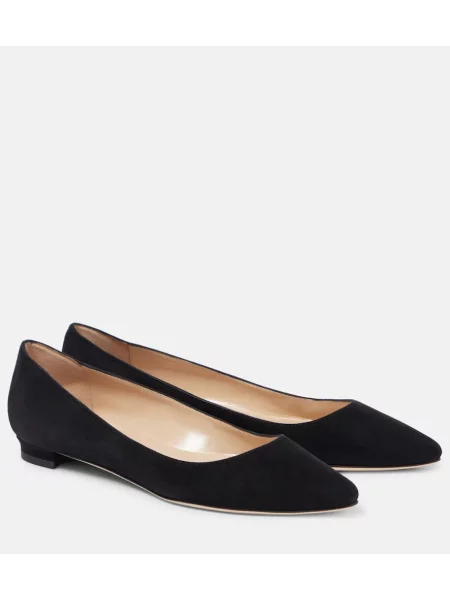 Balerini Manolo Blahnik din piele de căprioară negru