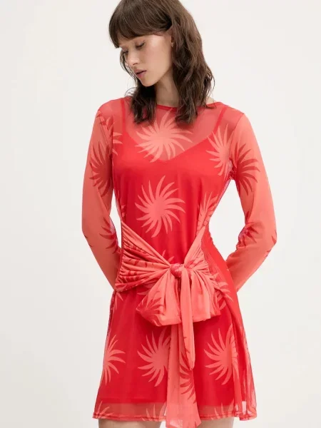 Never Fully Dressed rochie mini dreaptă portocaliu