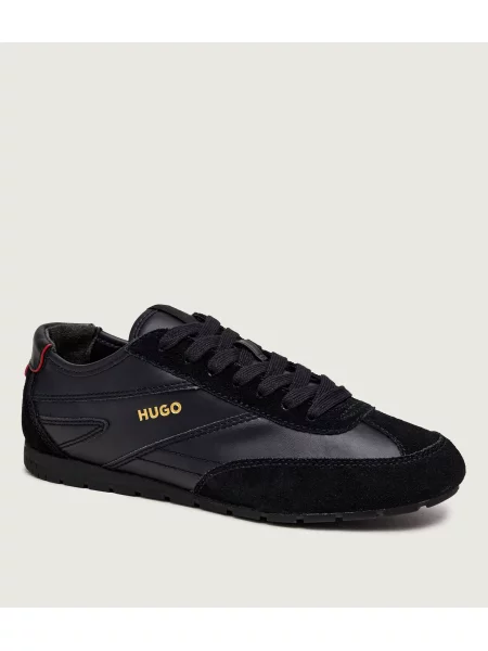 HUGO Sneakers tornacipő Lytton_tenn_pusd | hasított bőr fekete