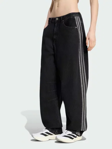 Широкі джинси adidas комбінований верх чорний