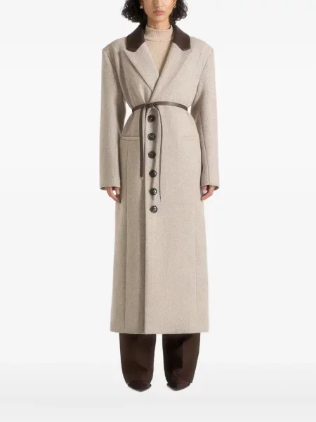 Palton Manière De Voir din piele cu model herringbone