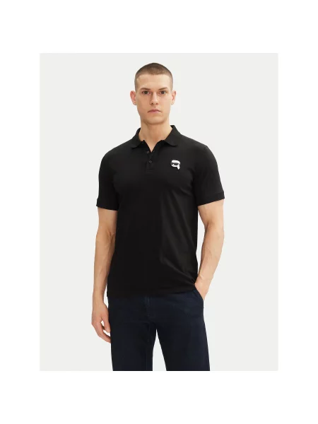 KARL LAGERFELD Polo majica Regular Fit črna