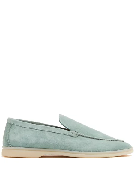 Pantofi loafer Scarosso din piele de căprioară verde
