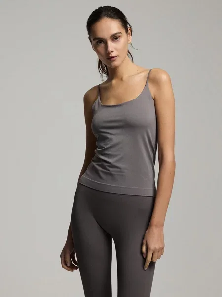 Топ DIVERSE нейлон/еластан коричневий