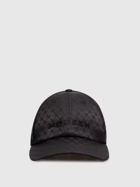 Кепка з фактурним логотипом Alexander Mcqueen чорна