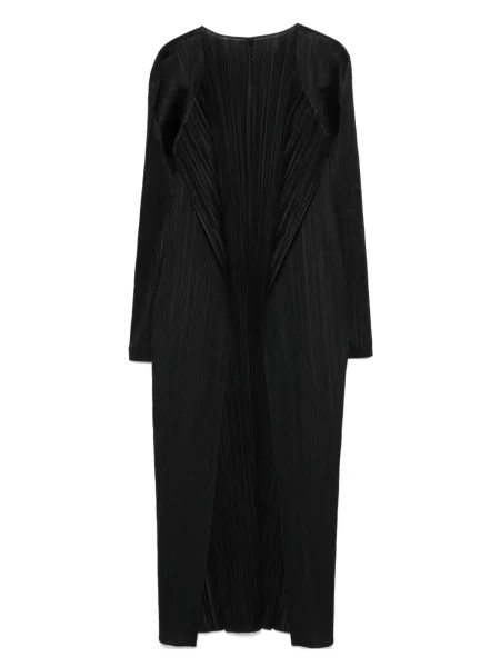Plisirani kaput Pleats Please Issey Miyake crna