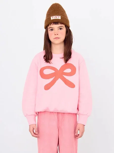 Tinycottons Dětská mikina WORM GRAPHIC SWEATSHIRT růžová