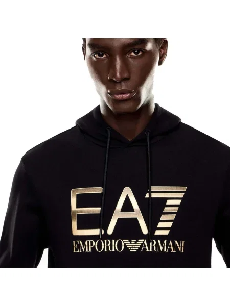 Pánska mikina Emporio Armani Train Logo Series Big Logo Hoodie black čierna