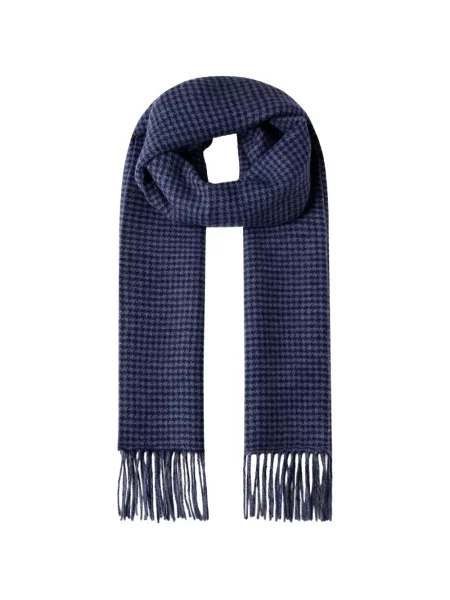 Fular Hackett London cu franjuri cu model pepito albastru