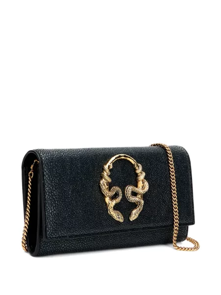 Gyvatės rašto dirželis vėrinys Roberto Cavalli juoda