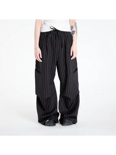 Pantaloni Pinstripe Ut Straight Leg Trousers Black L negru