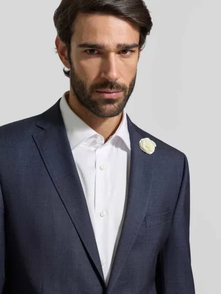 Marynarka na 2 o kroju slim fit z ozdobnym detalem Cg - Club Of Gents granatowa