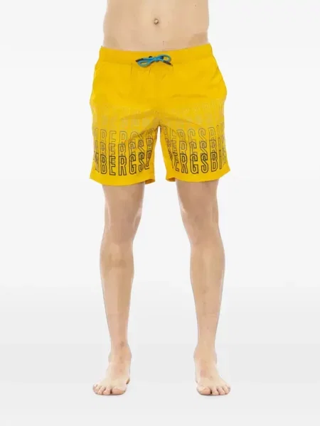 Slip de baie Bikkembergs cu imagine cu cordon galben