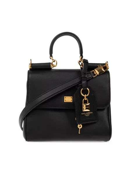 Torebka Dolce And Gabbana z klapami czarna