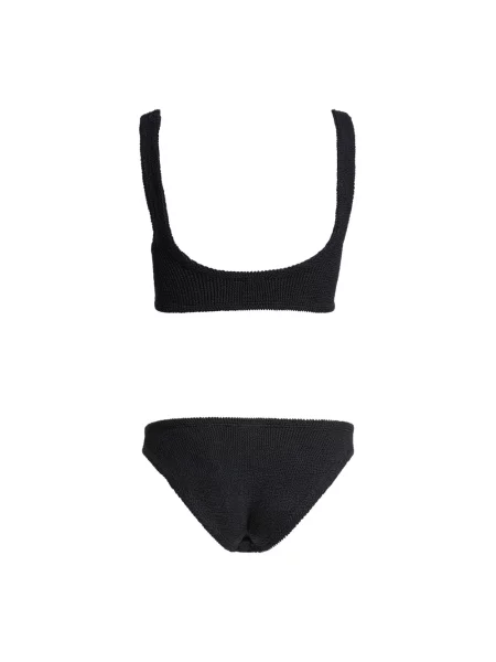Bikini Hunza G z kokardką garniturowy czarny