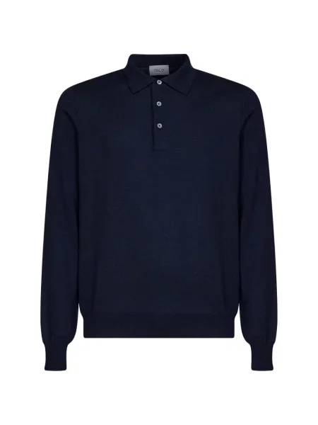 Lung tricou polo D4.0 tricotate albastru