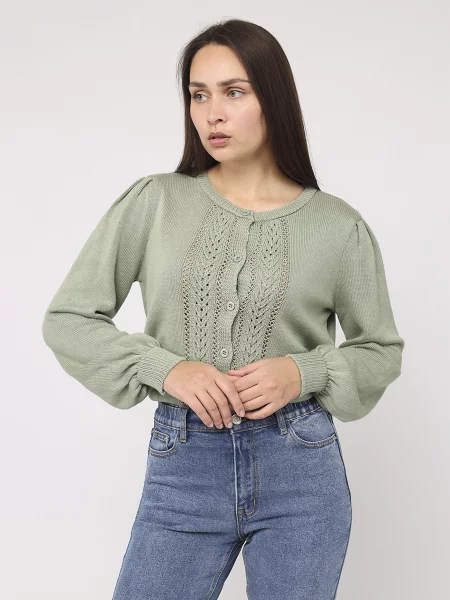Кардиган YUKI бавовна/акрил зелений