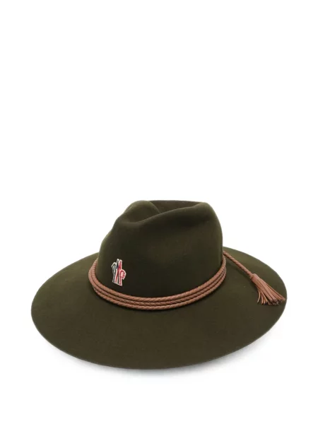 Căciulă Moncler Grenoble țesută cu autograf verde