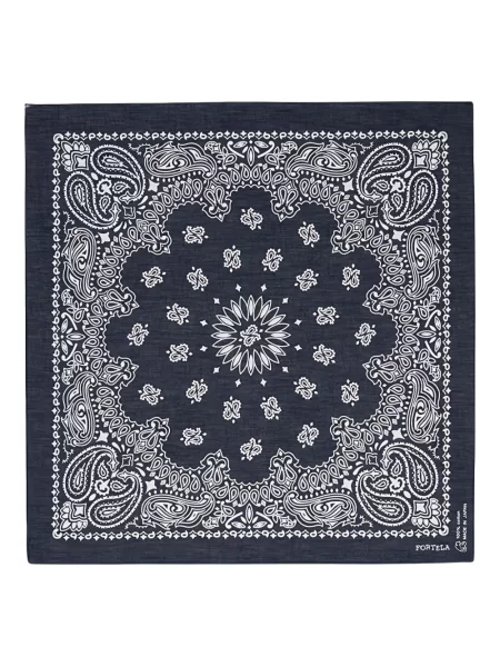 Fular Fortela cu model paisley albastru