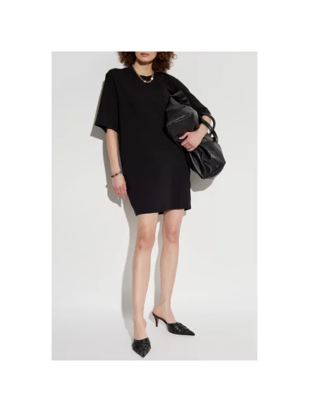 Sukienka Dsquared2 z logo czarna