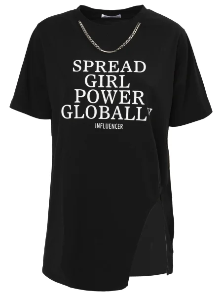 Influencer Tričko orchidej černá