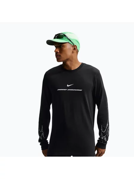 Tricou cu mânecă lungă Nike alergare negru