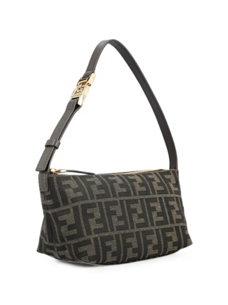 Žakárová kabelka Fendi černá