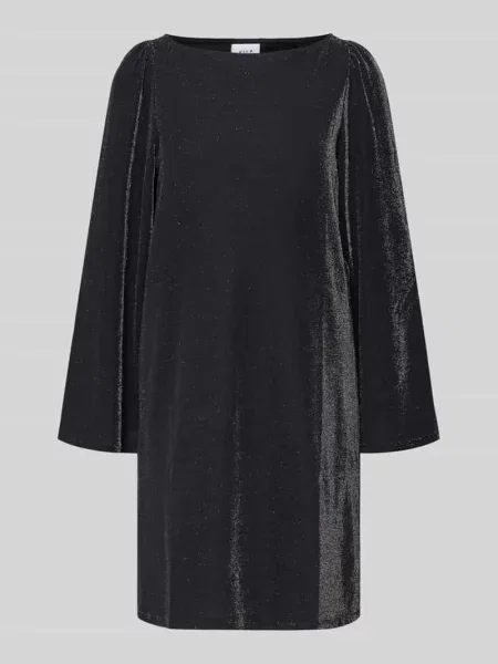 Sukienka mini z dekoltem w łódkę model ‘ELEINAS’ Vila czarna