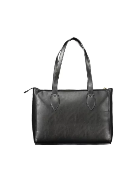 Lniana torebka Valentino Bags czarna