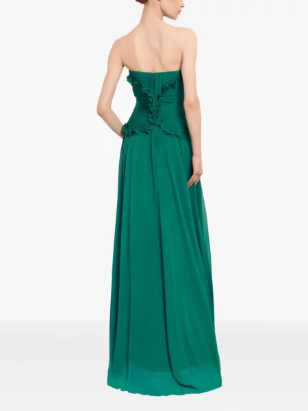 Rochie maxi Elie Saab de mătase de costum verde