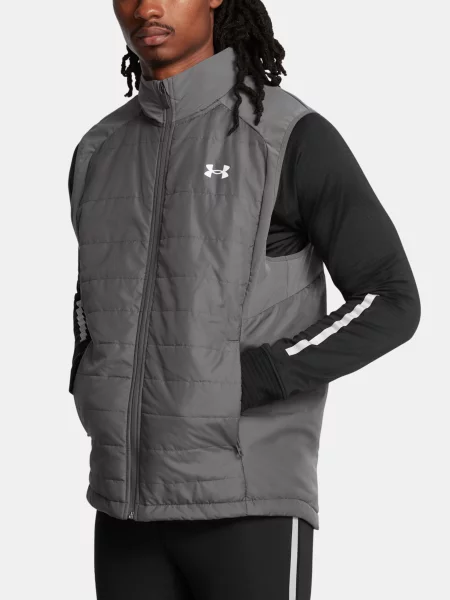 Pánska bežecká vesta Under Armour Storm Session Run Vest castlerock/reflective sivá